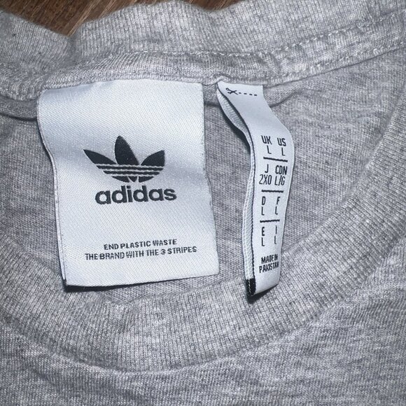 Adidas 3 Stripe End Plastic Waste T Shirt Sustainable Materials Version Size L - Picture 3 of 6